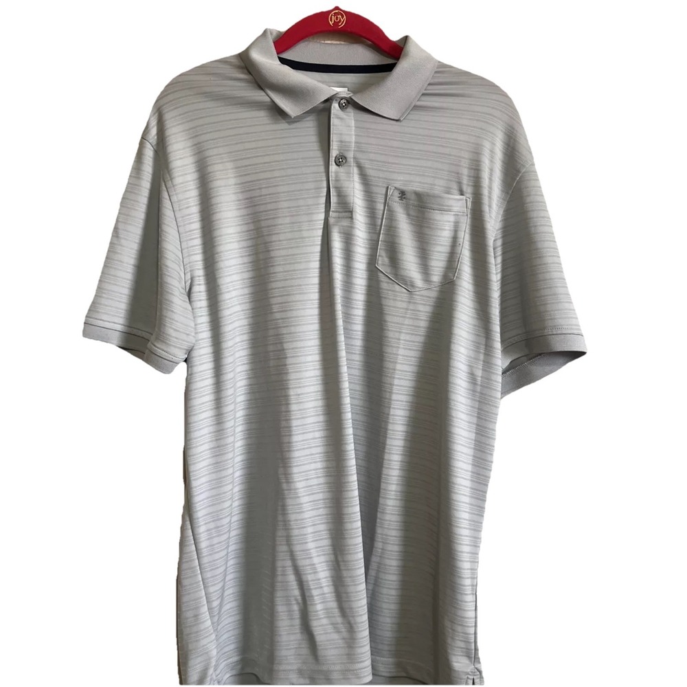 IZOD‎ Golf Stretch Mens Size M Short Sleeve Polo Shirt Gray